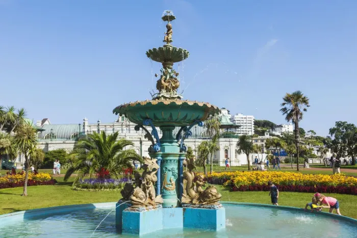 Framed Print : England, Devon, Torquay, The Princess Gardens, Victorian Fountain