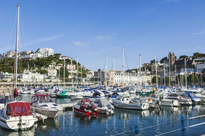 Framed Print : England, Devon, Torquay, Torquay Harbour