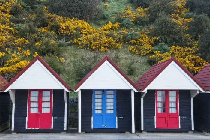 Framed Print : England, Dorset, Bournemouth, Bournemouth Beach, Beach Huts