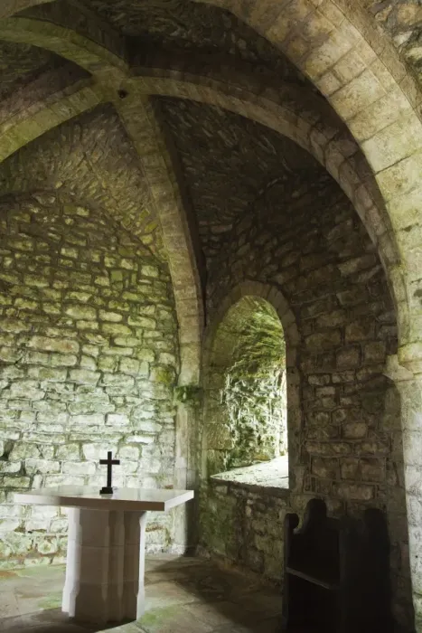 Framed Print : England, Dorset, St Aldhelms Head. This isolated chapel, dedicated to St Aldhelm