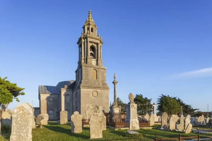 Framed Print : England, Dorset, Weymouth, Portland Bill, St Georges Church Framed Print : England, Dorset, Weymouth, Portland Bill, St Georges Church