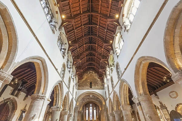 England, Dorset, Wimborne, Wimborne Minster Church, Interior View