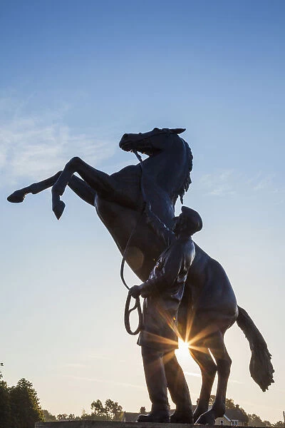 England, East Anglia, Suffolk, Newmarket, Newmarket Stallion Statue Sculptured by