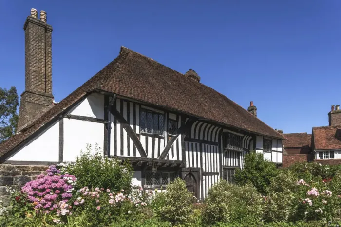 Framed Print : England, East Sussex, Battle, Medieval Timbered Building Framed Print : England, East Sussex, Battle, Medieval Timbered Building