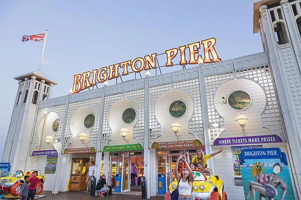 England, East Sussex, Brighton, Brighton Pier, Entrance to the Amusement Arcade