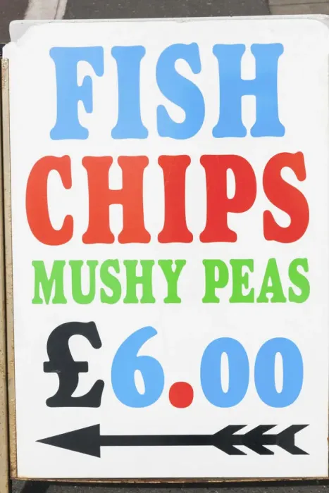 Framed Print : England, East Sussex, Brighton, Fish and Chip Sign Framed Print : England, East Sussex, Brighton, Fish and Chip Sign