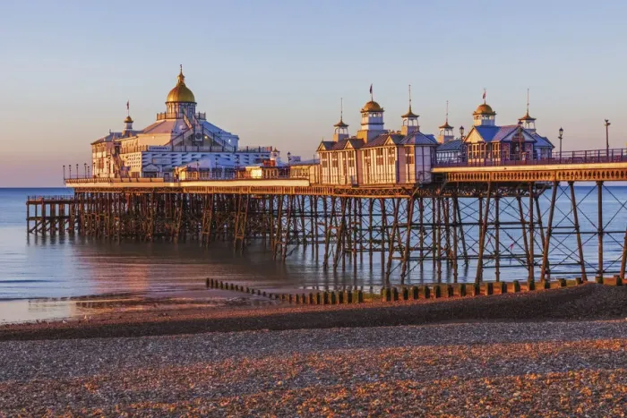 Framed Print : England, East Sussex, Eastbourne, Early Morning Light on Eastbourne Pier Framed Print : England, East Sussex, Eastbourne, Early Morning Light on Eastbourne Pier