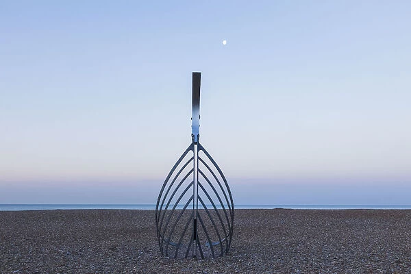 England, East Sussex, Hastings, Hastings Beach, Sculpture titled The
