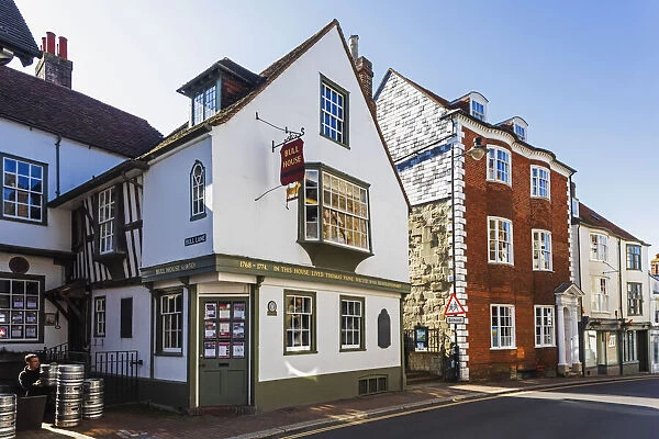 England, East Sussex, Lewes, High Street, Bull House, The Home of Thomas Paine