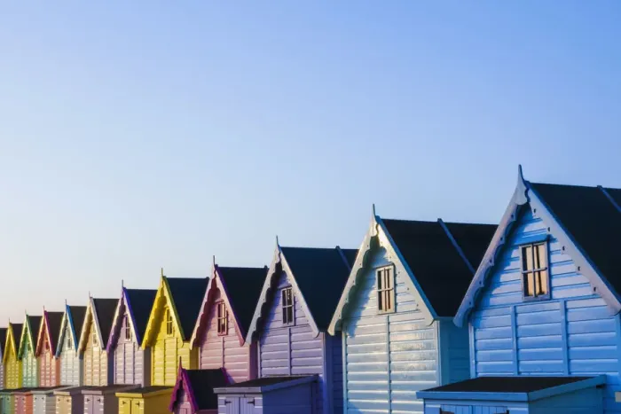 Framed Print : England, Essex, Mersea Island, Beach Huts Framed Print : England, Essex, Mersea Island, Beach Huts