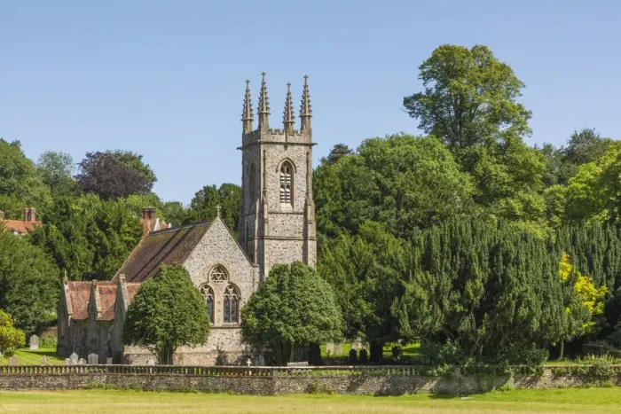 Framed Print : England, Hampshire, Alton, Chawton, Parish Church of St. Nicholas