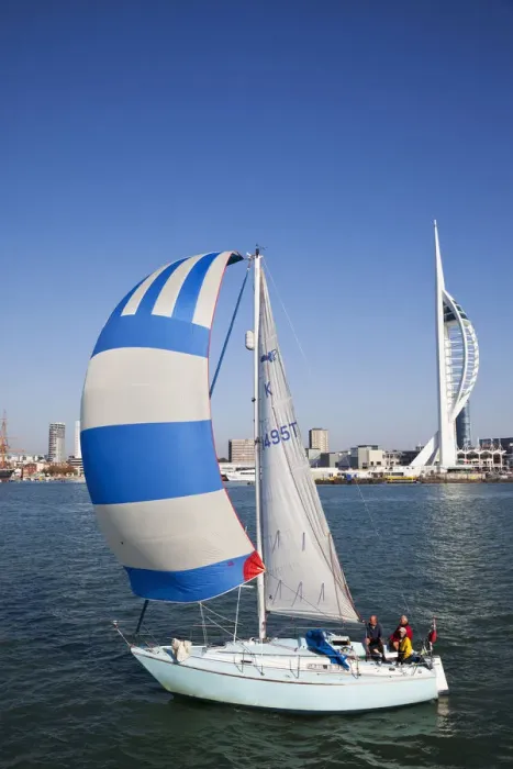 Framed Print : England, Hampshire, Portsmouth, Spinnaker Tower and Yacht Framed Print : England, Hampshire, Portsmouth, Spinnaker Tower and Yacht