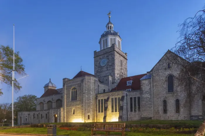Framed Print : England, Hampshire, Portsmouth, Portsmouth Cathedral aka The Cathedral Church of St. Thomas of Canterbury