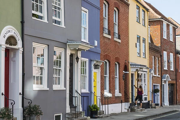 England, Hampshire, Portsmouth, Old Portsmouth, Colourful Georgian Era Buildings