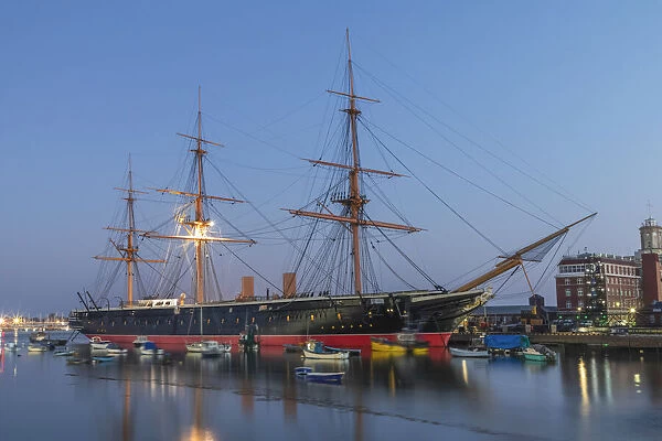 England, Hampshire, Portsmouth, Portsmouth Historic Dockyard, HMS Warrior