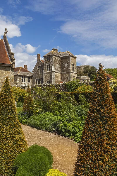 England, Isle of Wight, Newport, Carisbrooke Castle, Princess Beatrices Garden and House of the Lords Building