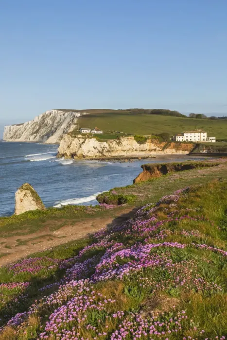 Framed Print : England, Isle of Wight, Tennyson Down, Cliff Top View Looking Towards Freshwater Bay Framed Print : England, Isle of Wight, Tennyson Down, Cliff Top View Looking Towards Freshwater Bay