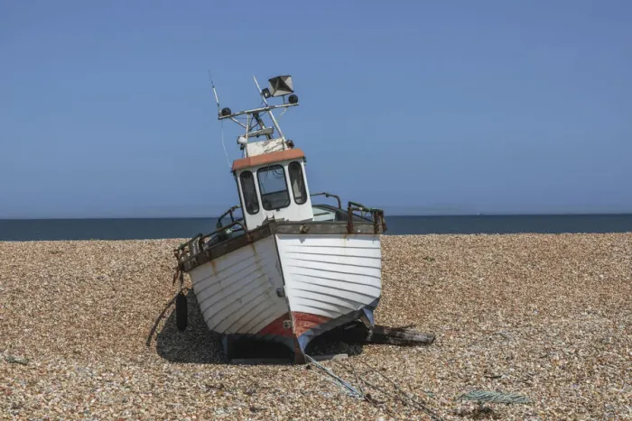 Framed Print : England, Kent, Dungeness, Clinker Fishing Boat Framed Print : England, Kent, Dungeness, Clinker Fishing Boat