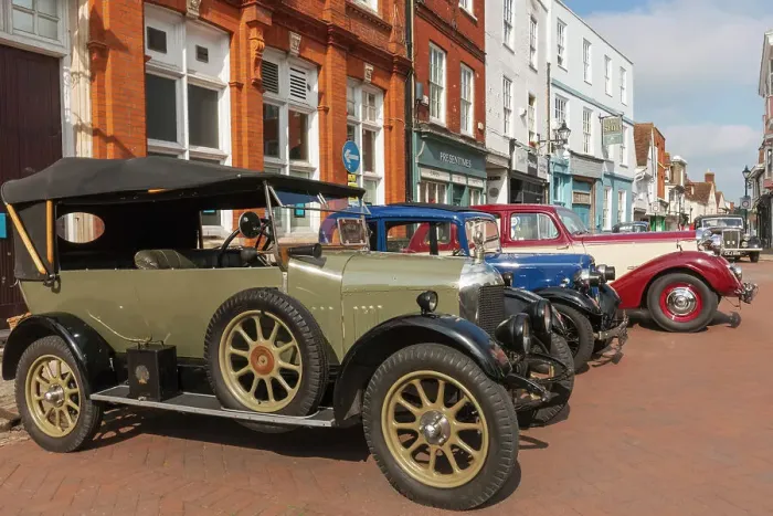 Framed Print : England, Kent, Faversham, Annual Festival of Transport, West Street, Street Scene with Vintage Cars Framed Print : England, Kent, Faversham, Annual Festival of Transport, West Street, Street Scene with Vintage Cars