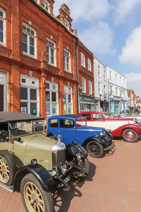 Framed Print : England, Kent, Faversham, Annual Festival of Transport, West Street, Street Scene with Vintage Cars Framed Print : England, Kent, Faversham, Annual Festival of Transport, West Street, Street Scene with Vintage Cars