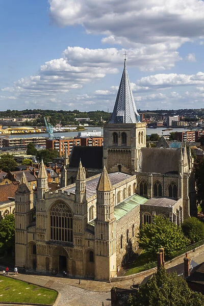 England, Kent, Medway, Rochester, Rochester Cathedral and City Skyline