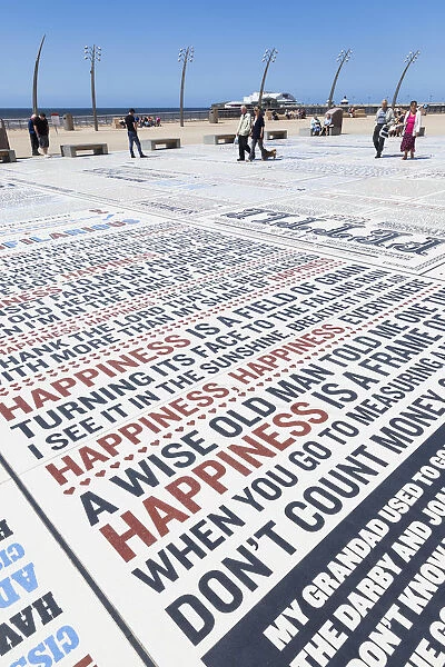England, Lancashire, Blackpool, The Promenade Floor Mural showing Jokes and Catch