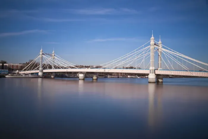 Framed Print : England, London, Battersea, Albert Bridge Framed Print : England, London, Battersea, Albert Bridge