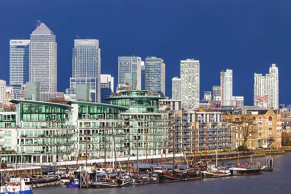 England, London, Canary Wharf and Docklands Skyline
