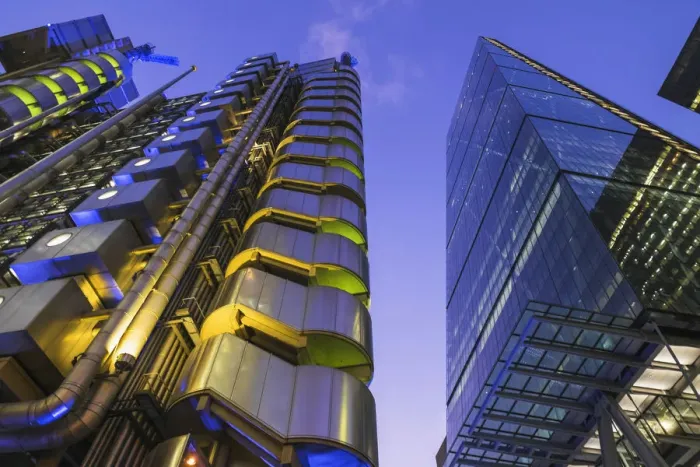 Framed Print : England, London, The City, The Leadenhall Building and Lloyds Building