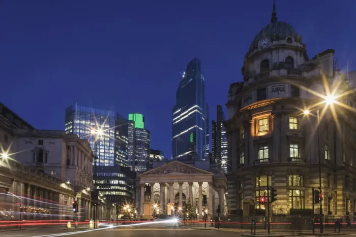 Framed Print : England, London, The City of London, Night View showing The Bank of England Framed Print : England, London, The City of London, Night View showing The Bank of England