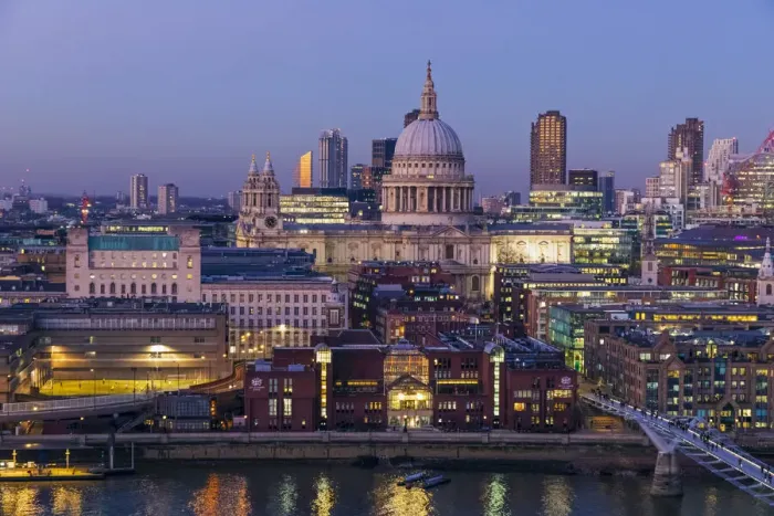 Framed Print : England, London, City of London, St Pauls Cathedral with Millenium Bridge Framed Print : England, London, City of London, St Pauls Cathedral with Millenium Bridge