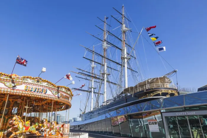Framed Print : England, London, Greenwich, The Cutty Sark and Carousel Framed Print : England, London, Greenwich, The Cutty Sark and Carousel