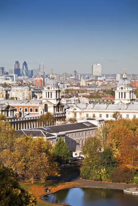 Framed Print : England, London, Greenwich, National Maritime Musuem. The City in distance Framed Print : England, London, Greenwich, National Maritime Musuem. The City in distance