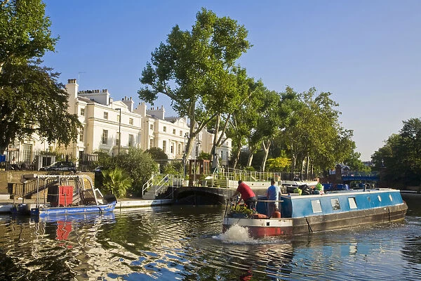 England, London, Maida Vale, Little Venice, Canal boats