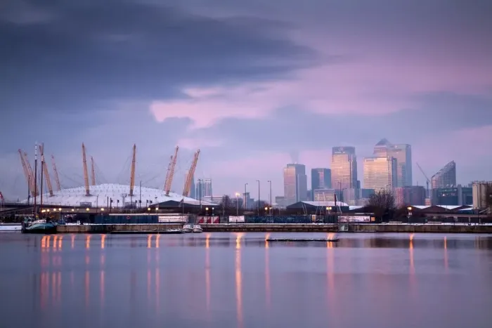 Framed Print : England, London, Royal Victoria Docks, O2 Arena and Canary Wharf Framed Print : England, London, Royal Victoria Docks, O2 Arena and Canary Wharf
