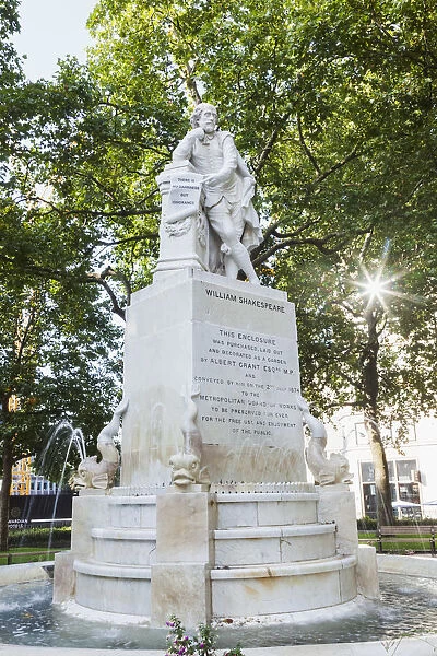 England, London, Soho, Leicester Square, Shakespeare Statue