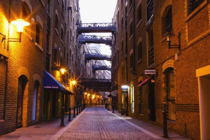 Framed Print : England, London, Southwark, Butlers Wharf, Shad Thames, Converted Victorian Warehouses