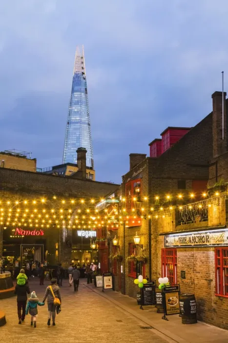 Framed Print : England, London, Southwark, London Bridge City, The Anchor Pub and The Shard Framed Print : England, London, Southwark, London Bridge City, The Anchor Pub and The Shard