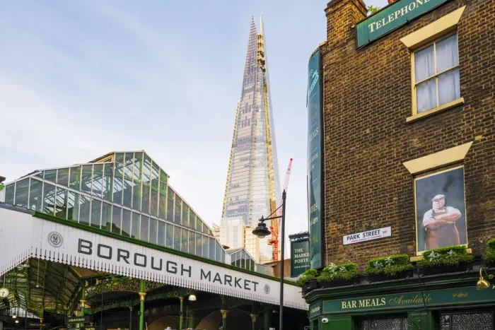 Framed Print : England, London, Southwark, London Bridge City, Borough Market and The Shard Framed Print : England, London, Southwark, London Bridge City, Borough Market and The Shard