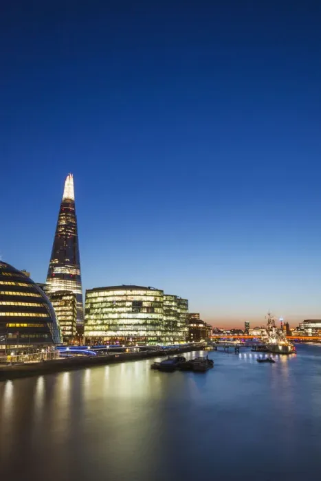 Framed Print : England, London, Southwark, River Thames and London Skyline at Sunset Framed Print : England, London, Southwark, River Thames and London Skyline at Sunset