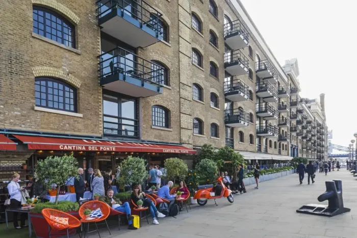 Framed Print : England, London, Southwark, Shad Thames, Riverside Restaurants and Apartments Framed Print : England, London, Southwark, Shad Thames, Riverside Restaurants and Apartments