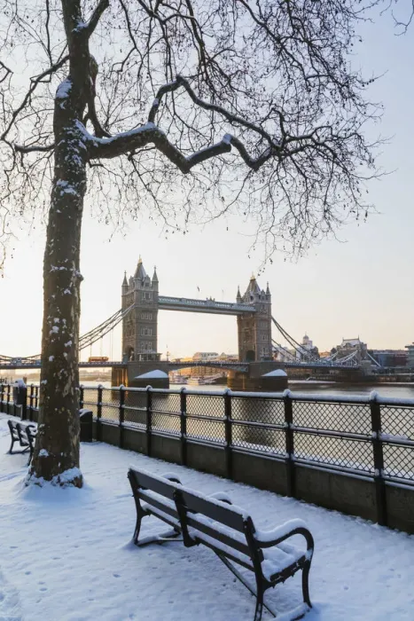 Framed Print : England, London, Southwark, Tower Bridge in the Snow