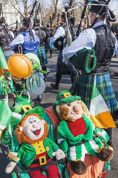 England, London, St. Patricks Day Parade, Leprechaun Dolls