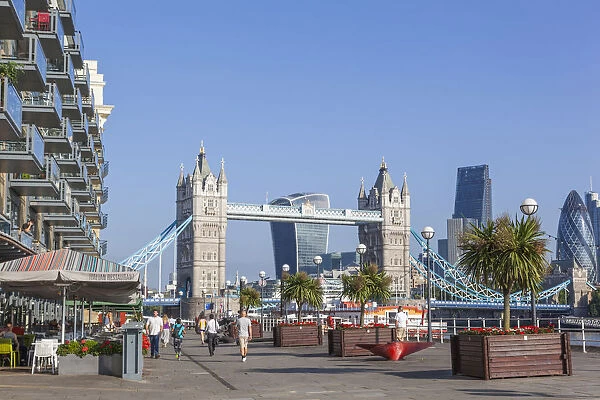 England, London, Tower Bridge and Butlers Wharf