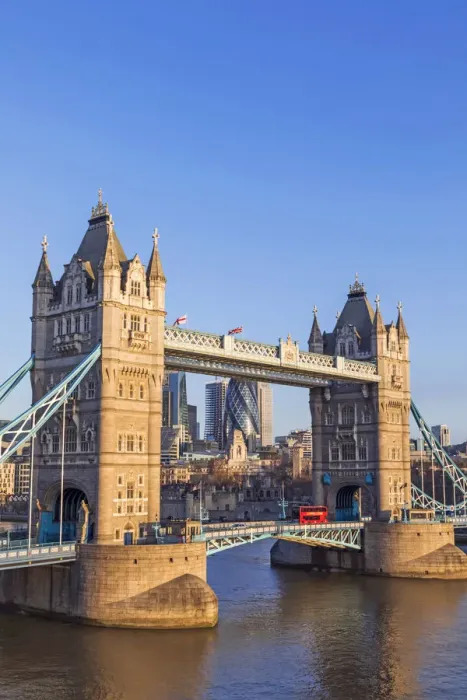 Framed Print : England, London, Tower Bridge and City Skyline Framed Print : England, London, Tower Bridge and City Skyline