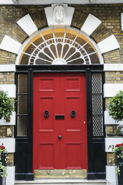 Framed Print : England, London, Westminster, Harley Street, Red House Door