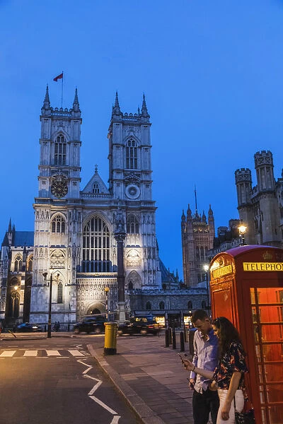 England, London, Westminster, Westminster Abbey at Night