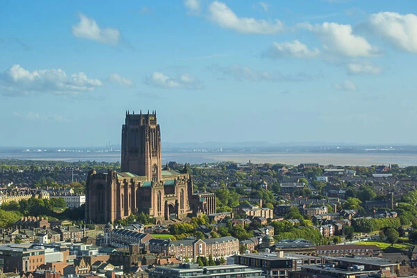 England, Merseyside, Liverpool, View of Liverpool Cathedral built on St James Mount