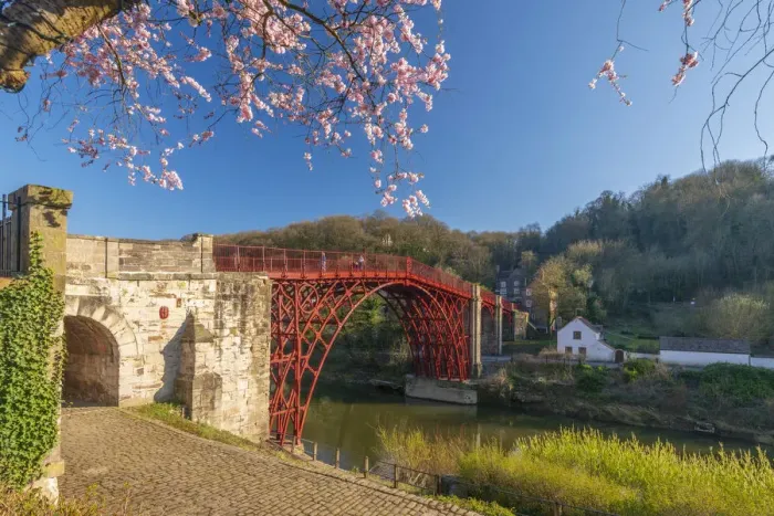 Framed Print : England, Shropshire, Telford, Ironbridge, Ironbridge Bridge, previously painted black