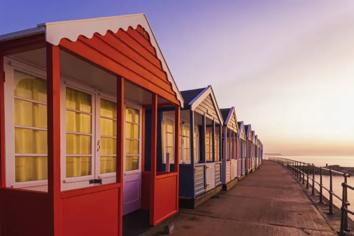 Framed Print : England, Suffolk, Southwold, Colourful Beach Huts